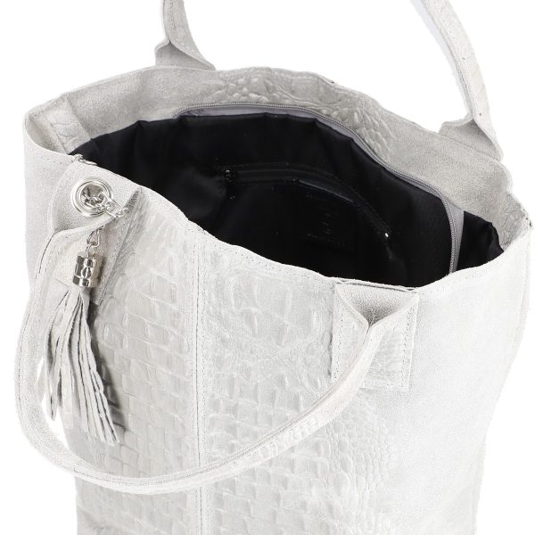 Geanta Gri Piele Naturala Shopper, Breloc cu Buzunar - Laura Biaggi BS0201SH2301006 144