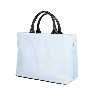 Geanta Shopper pentru femei din piele eco albastru deschis cu doua compartimente Laura Biaggi BS1220G2301027