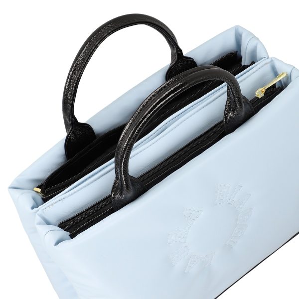 Geanta Shopper pentru femei din piele eco albastru deschis cu doua compartimente Laura Biaggi BS1220G2301027 141