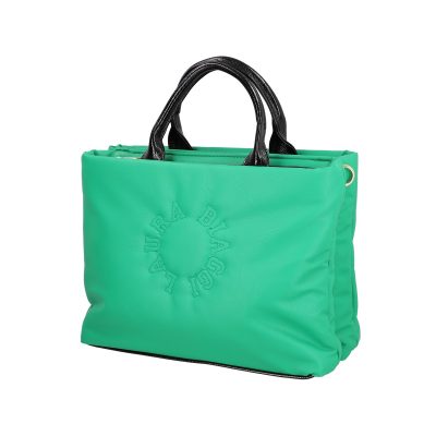 Geanta Shopper pentru femei din piele eco verde cu doua compartimente Laura Biaggi BS1220G2301025