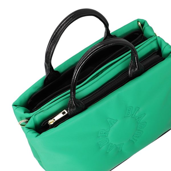 Geanta Shopper pentru femei din piele eco verde cu doua compartimente Laura Biaggi BS1220G2301025 141