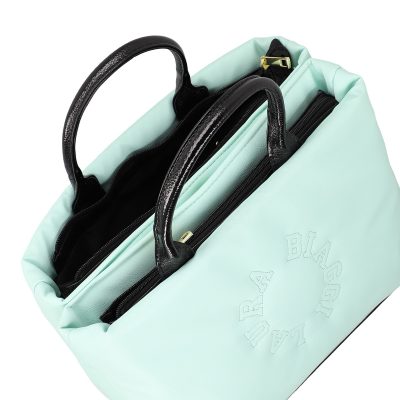 Geanta Shopper pentru femei din piele eco verde fistic cu doua compartimente Laura Biaggi BS1220G2301024