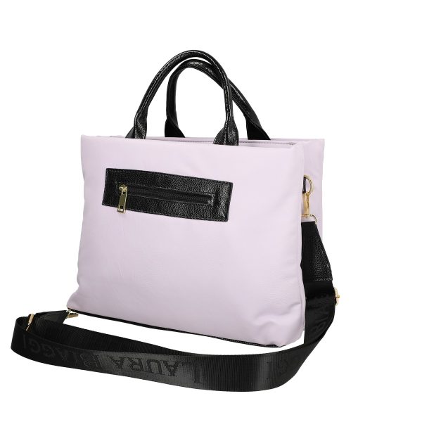 Geanta Shopper pentru femei din piele eco violet deschis cu doua compartimente Laura Biaggi BS1220G2301028 143