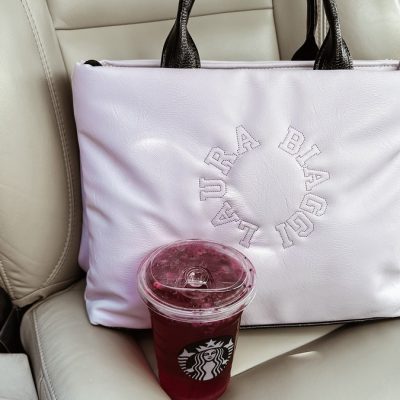 Geanta Shopper pentru femei din piele eco violet deschis cu doua compartimente Laura Biaggi