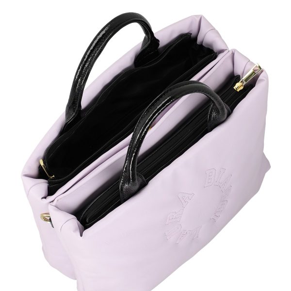 Geanta Shopper pentru femei din piele eco violet deschis cu doua compartimente Laura Biaggi BS1220G2301028 142