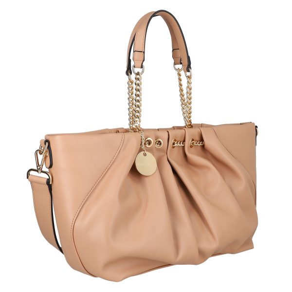 Geanta Taupe - Geanta shopper piele eco bej cu doua compartimente maner lant Alex Max BS1303SH2301106