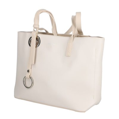 Geanta shopper piele eco crem de umar cu un compartiment David Jones BS6641CA2301146