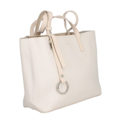 Geanta shopper piele eco crem de umar cu un compartiment David Jones BS6641CA2301146