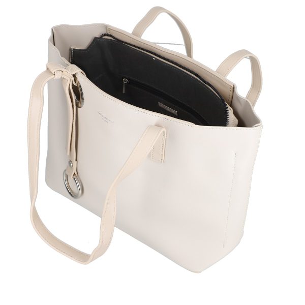 Geanta shopper piele eco crem de umar cu un compartiment David Jones BS6641CA2301146 143