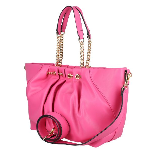 Geanta shopper piele eco fuchsia cu doua compartimente maner lant Alex Max BS1303SH2301105 143