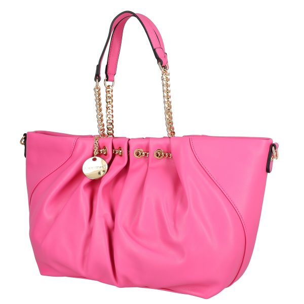 Geanta shopper piele eco fuchsia cu doua compartimente maner lant Alex Max BS1303SH2301105 145