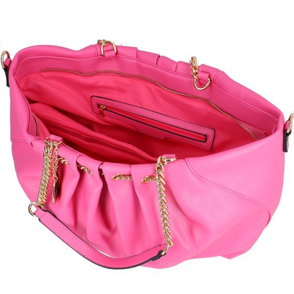 Geanta shopper piele eco fuchsia cu doua compartimente maner lant Alex Max BS1303SH2301105 144