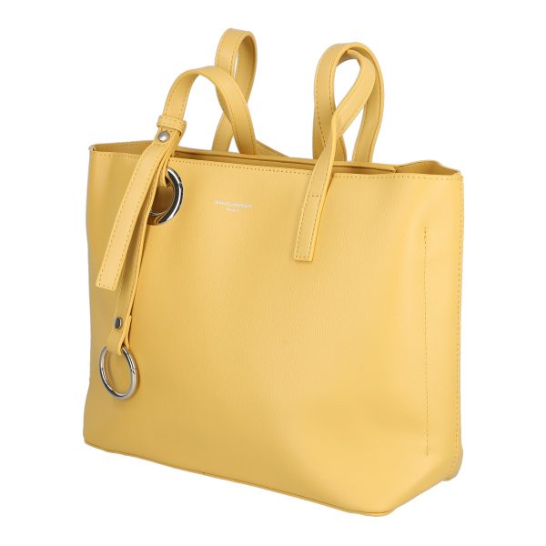 Geanta shopper piele eco galben de umar cu un compartiment David Jones BS6641CA2301148 141