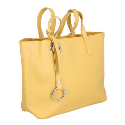 Geanta shopper piele eco galben de umar cu un compartiment David Jones BS6641CA2301148