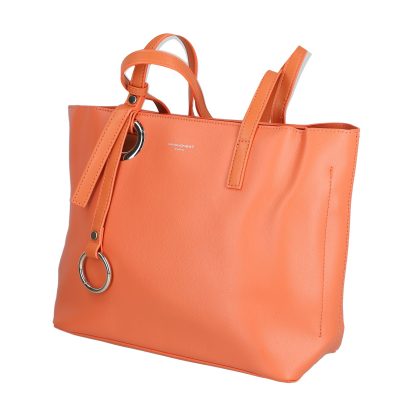 Geanta shopper piele eco rosu caramiziu de umar cu un compartiment David Jones BS6641CA2301149