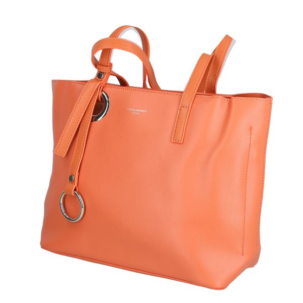 Geanta shopper piele eco rosu caramiziu de umar cu un compartiment David Jones BS6641CA2301149 141