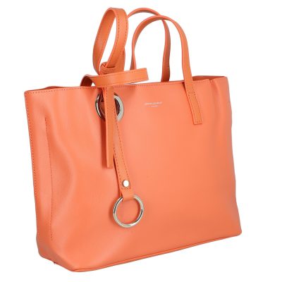 Geanta shopper piele eco rosu caramiziu de umar cu un compartiment David Jones BS6641CA2301149