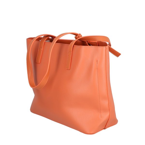 Geanta shopper piele eco rosu caramiziu de umar cu un compartiment David Jones BS6641CA2301149 142