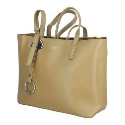 Geanta shopper piele eco verde olive de umar cu un compartiment David Jones BS6641CA2301147