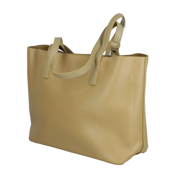 Geanta shopper piele eco verde olive de umar cu un compartiment David Jones BS6641CA2301147 142