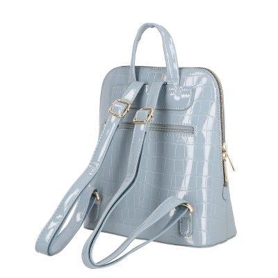 Rucsac dama piele ecologica texturat albastru cu un compartiment David Jones BS6916RU2301206