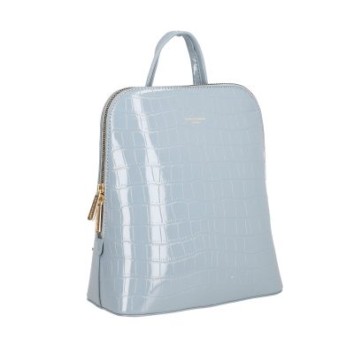 Rucsac dama piele ecologica texturat albastru cu un compartiment David Jones BS6916RU2301206