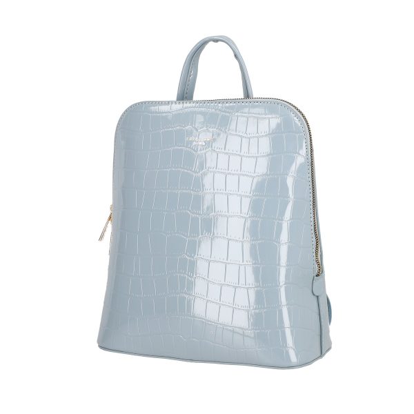 Rucsac dama piele ecologica texturat albastru cu un compartiment David Jones BS6916RU2301206 142