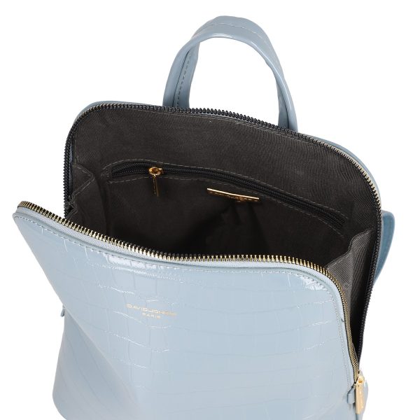 Rucsac dama piele ecologica texturat albastru cu un compartiment David Jones BS6916RU2301206 144