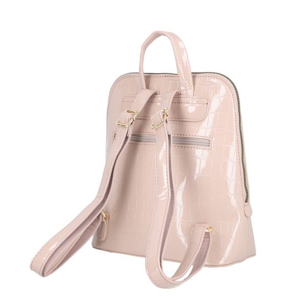 Rucsac dama piele ecologica texturat taupe cu un compartiment David Jones BS6916RU2301207 143