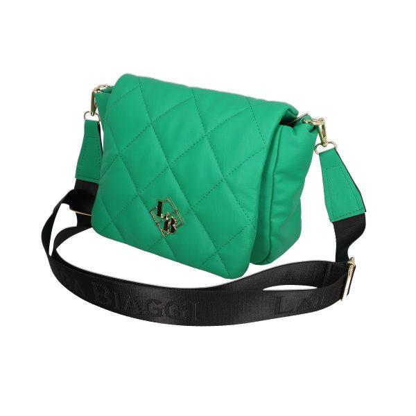 Geanta casual din piele eco matlasat verde cu un compartiment Laura Biaggi BS1137CA2301261 145