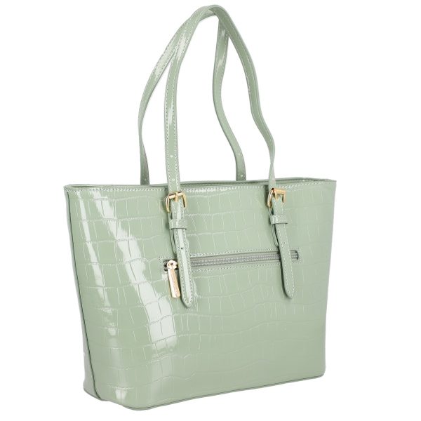 Geanta casual piele ecologica texturata verde cu maner David Jones BS6916CA2301139 145