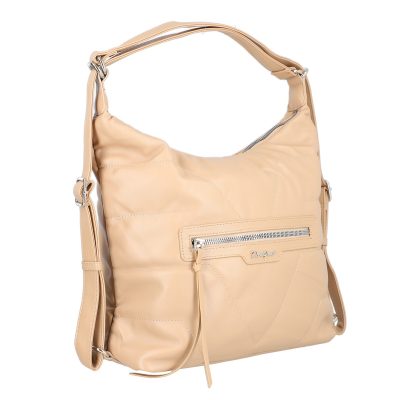 Geanta casual tip rucsac piele ecologică bej David Jones BS6927CA2301142