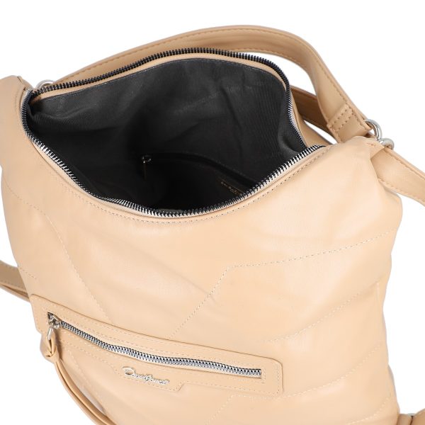 Geanta casual tip rucsac piele ecologică bej David Jones BS6927CA2301142 143