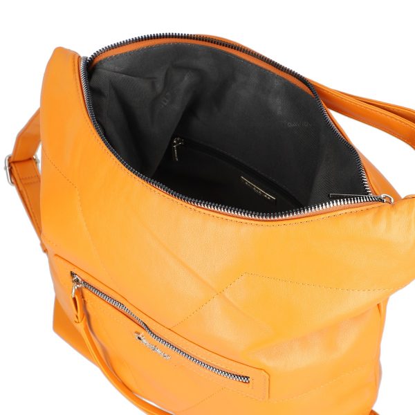 Geanta casual tip rucsac piele ecologică portocaliu David Jones BS6927CA2301140 142