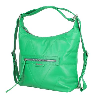 Geanta casual tip rucsac piele ecologică verde David Jones BS6927CA2301141