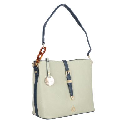 Geanta dama casual verde piele eco cu trei compartimente Lulu Castagnette BS2383CA230274