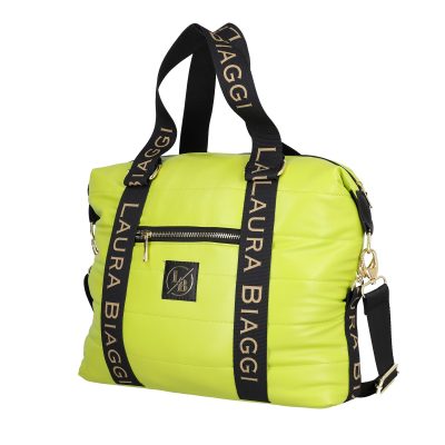 Geanta dama shopper piele ecologică verde lemon Laura Biaggi BS85CA2301262