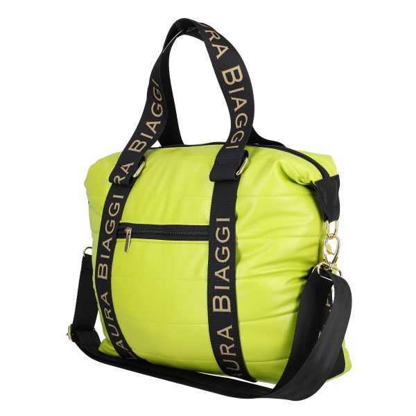 Geanta dama shopper piele ecologică verde lemon Laura Biaggi BS85CA2301262 141