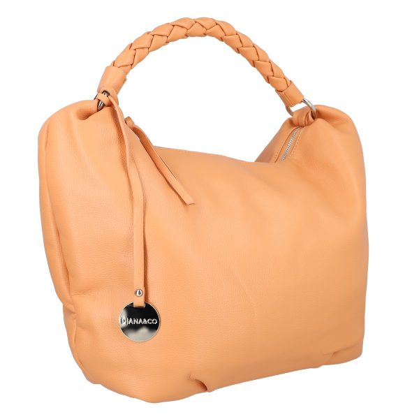 Geanta Portocalie - Geanta femei shopper piele ecologica piersica cu doua compartimente DianaCO BS3107SH2301175