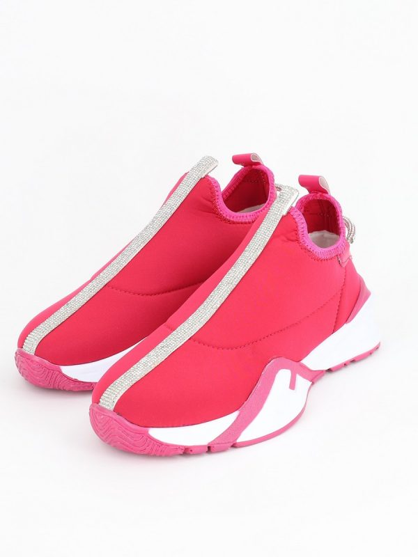 Pantofi sport material textil fuchsia cu elemente design banda cu pietricele BS043PSRO2301520 141