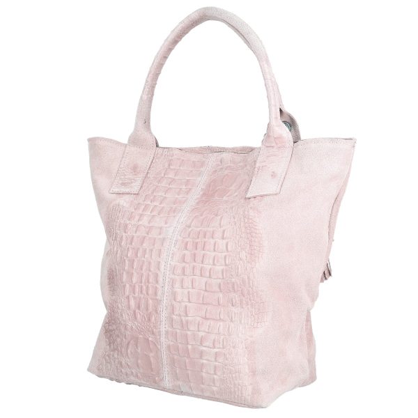 Geanta Dama de Piele Naturala Shopper Roz, Breloc cu Buzunar - Laura Biaggi BS0201SH2303023 142