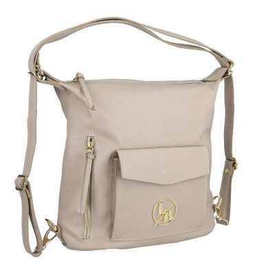 Geanta casual tip rucsac piele naturala bej Laura Biaggi BS9802CA2303002