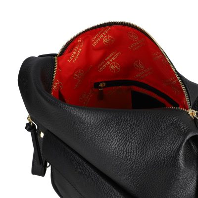 Geanta casual tip rucsac piele naturala negru Laura Biaggi BS9802CA2303001