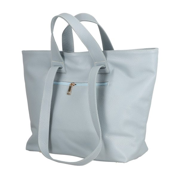 Geanta dama Shopper din piele naturala texturata albastra de umar Laura Biaggi BS54124SH2303055 142