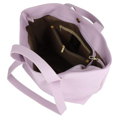 Geanta dama Shopper din piele naturala texturata violet de umar Laura Biaggi BS54124SH2303056