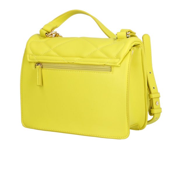 Geanta din piele ecologica casual verde lemon cu un compartiment Bestini BS3052CA2303070 142