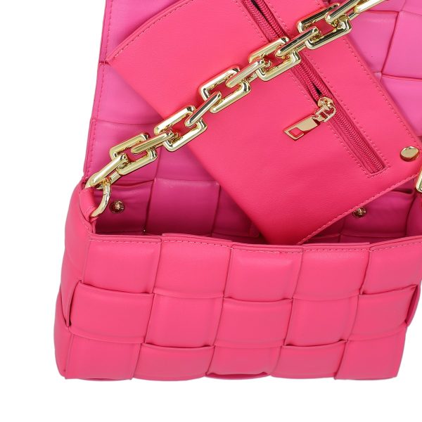 Poseta Fucsia Casual pentru Femei din Piele Eco Intretesuta cu 1 Compartiment - BS1004CA2303018 141