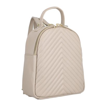 Rucsac dama din piele naturala bej cu un compartiment Laura Biaggi BS98129RU2303006