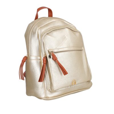 Rucsac Dama Auriu din Piele Ecologica cu 2 Compartimente - Lulu Castagnette BS2311RU2302017