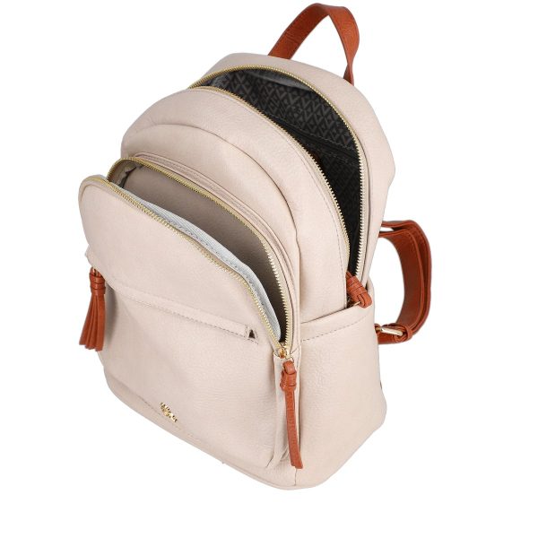 Rucsac Bej Dama din Piele Eco cu 2 Compartimente - Lulu Castagnette BS2311RU2302016 142